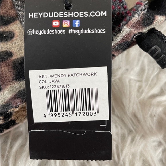 HEY DUDE Wendy Patchwork Java Animal Print Lightweight Slip On Comfy Size 5 NEW - Picture 13 of 15